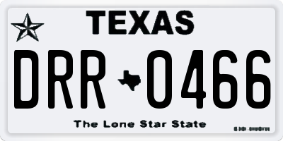 TX license plate DRR0466