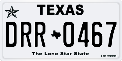 TX license plate DRR0467