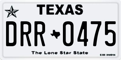 TX license plate DRR0475