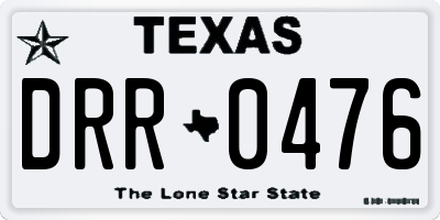 TX license plate DRR0476
