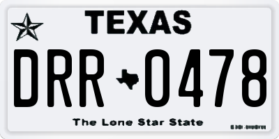 TX license plate DRR0478