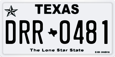 TX license plate DRR0481