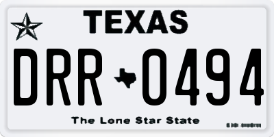 TX license plate DRR0494
