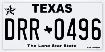 TX license plate DRR0496