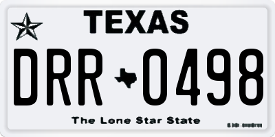 TX license plate DRR0498