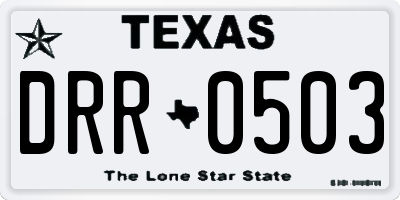 TX license plate DRR0503
