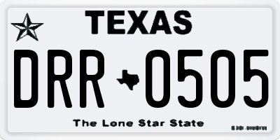 TX license plate DRR0505