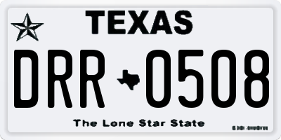 TX license plate DRR0508