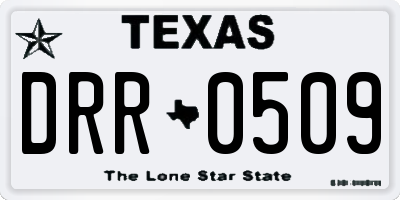 TX license plate DRR0509