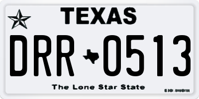 TX license plate DRR0513
