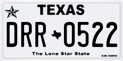 TX license plate DRR0522