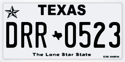 TX license plate DRR0523