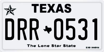 TX license plate DRR0531