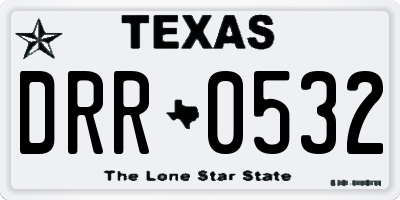 TX license plate DRR0532