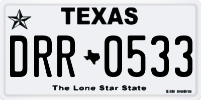 TX license plate DRR0533