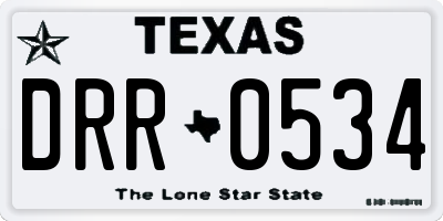 TX license plate DRR0534