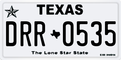 TX license plate DRR0535