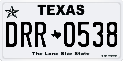 TX license plate DRR0538