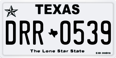 TX license plate DRR0539