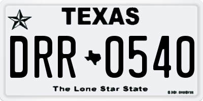 TX license plate DRR0540