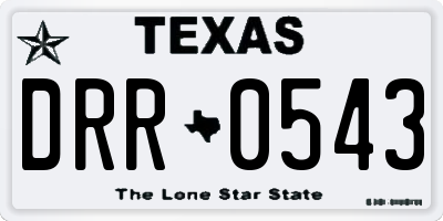 TX license plate DRR0543