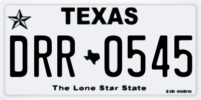 TX license plate DRR0545