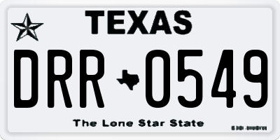 TX license plate DRR0549