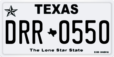 TX license plate DRR0550