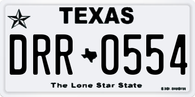 TX license plate DRR0554