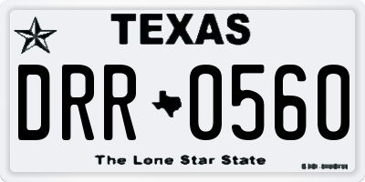 TX license plate DRR0560