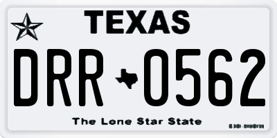 TX license plate DRR0562