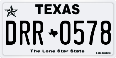TX license plate DRR0578