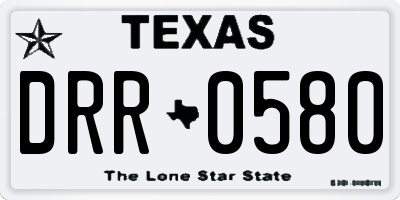 TX license plate DRR0580