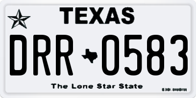 TX license plate DRR0583