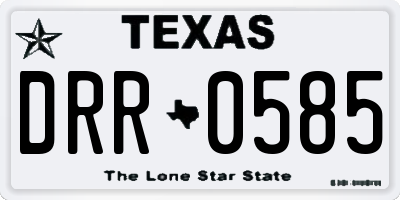 TX license plate DRR0585