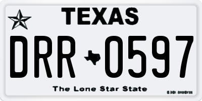 TX license plate DRR0597