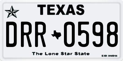 TX license plate DRR0598
