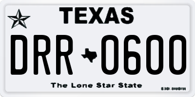 TX license plate DRR0600