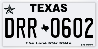 TX license plate DRR0602