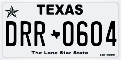 TX license plate DRR0604