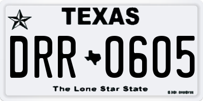 TX license plate DRR0605