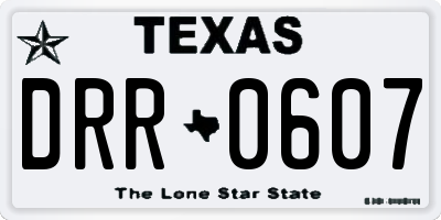 TX license plate DRR0607