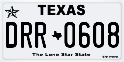 TX license plate DRR0608