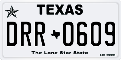 TX license plate DRR0609