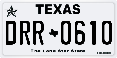 TX license plate DRR0610