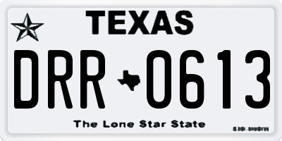 TX license plate DRR0613