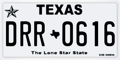 TX license plate DRR0616