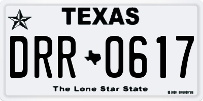 TX license plate DRR0617