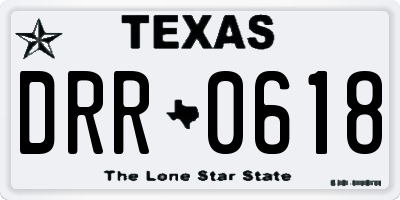 TX license plate DRR0618
