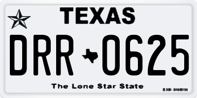 TX license plate DRR0625